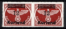 1945 12pf Kurland, German Occupation, Germany, Pair (Mi. 4 B x, CV $80, MNH)