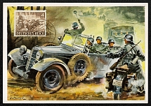 1943 Wehrmacht Souvenir Postcard Motorized Pioneers lead the way