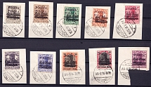 1918 Pultusk Local Issue, Poland (Fischer 1 - 10, Readable Postmarks, CV $420)