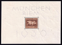 1936 Third Reich, Germany, Souvenir Sheet (Mi. Bl. 4 X)