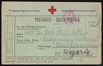 1917 Romania, Red Cross, Postcard to Hungary