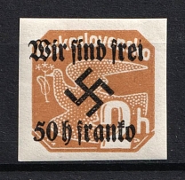 1938 50h on 2h Occupation of Rumburg Sudetenland, Germany (Mi. 24, Signed)