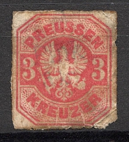 1867 Prussia Germany 3 Kr (CV $45, Canceled)