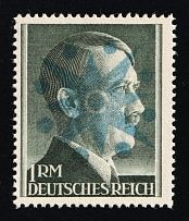 1945 PERLEBERG Local Issue 1RM, Germany, Overprint on Hitler's head (PROOF, Signed, MNH)