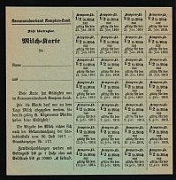 1919 Municipal Association of 'Kempten-Land', Milk Card, Nazi Germany