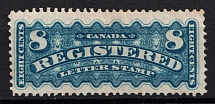 1875-92 8c Canada, Registration Stamp (SG R8, CV $600)