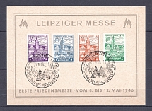1946 Germany Leipzig Messe Trade Fairs Block Special Cancellation