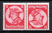1933 12pf Third Reich, Germany (Pair Tete-beche, CV $50, MNH)