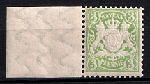 1881 3pf Bavaria, German States, Germany (Mi. 47, Margin, CV $50, MNH)
