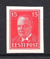 1936-40 15S Estonia (PROBE, Proof, Stamp by Sc. 125, Imperforated, MNH)