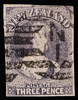 1862-64 3p New Zealand (SG 40, Canceled, CV $300)