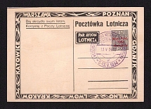 1934 (13 May) Poland, Postcard, franked with 20gr, Airmail (Special Cancellation)