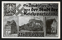 1935 Reich party rally of the NSDAP in Nuremberg,  Albrecht Durer’s house, the Imperial Castle, and the Bratwurstglockle, a “Beer Restaurant”