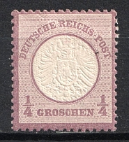 1872 1/4gr German Empire, Germany (Mi. 16, CV $140)