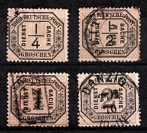 1870 North German Confederation, German States, Germany (Mi. 1, 3 - 5, Canceled, CV $80)