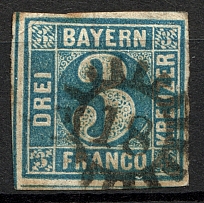 1849 Bavaria Germany (CV $80, Cancelled)
