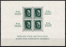 1937 Third Reich, Germany, Souvenir Sheet (Mi. Bl. 9, CV $70)