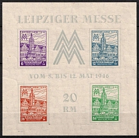 1946 West Saxony, Soviet Russian Zone of Occupation, Germany, Souvenir Sheet (Mi.Bl 5 Y, CV $130)