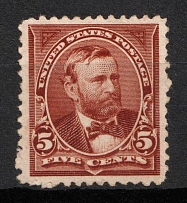1894 5c Grant, United States, USA (Scott 255, Chocolate, CV $120)