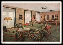 1942 'The Obersalzberg mountain inn. Workroom of the Führer', Propaganda Postcard, Third Reich Nazi Germany