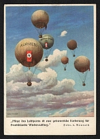 1937 'Cultivating air sports', Propaganda Postcard, Third Reich Nazi Germany