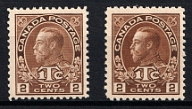 1916 2c Canada (SG 239, 240, CV $40, MNH)