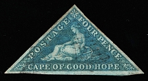 1853 4p Cape of Good Hope, Africa, British Colonies (SG 4a, Canceled, CV $300)