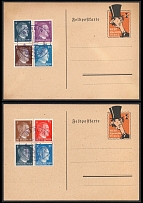 1941 Germany Third Reich, WWII Propaganda Field mail postcards, Caricature Chamberlain