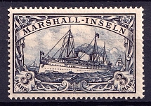1901 3M Marshall Islands, German Colonies, Kaiser’s Yacht, Germany (Mi. 24)