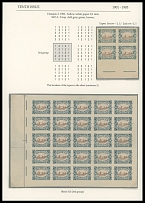 Wenden - 1901-03, Wenden Castle, 2k dark green and brown, left sheet margin imperforate pane of 25 (3rd group of a printer's sheet of 150 (25 x 2x3), in addition bottom sheet margin block of four, representing two major types of …