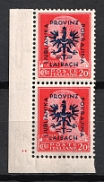 1944 20c Ljubljana, German Occupation, Germany (Dot Near 'c', Print Error, Mi. 4 V, Signed, CV $70, MNH)