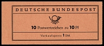 1960 Complete Booklet with stamps of German Federal Republic, Germany, Excellent Condition (Mi. MH 6 f a, CV $100)