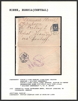 1915 Commercial Cover Postmarked Homel, Mogilev (Ukraine) to Copenhagen, Denmark. MINSK Censorship: violet 2 line marking (41 mm/53 mm) reading