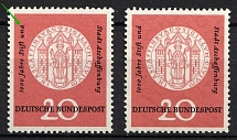 1957 Federal Republic, Germany (Mi. 255 I, 'una' instead 'und', Print Error, CV $50, MNH)