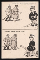 1914-18 'See how it is armed in Italy' WWI European Caricature Propaganda Postcard, Europe