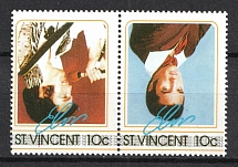 1985 10c Saint Vincent, British Commonwealth, Pair (INVERTED Center, Print Error, MNH)