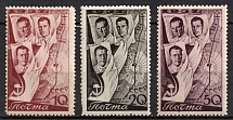 1938 Second Trans - Polar Flight from Moscow (USSR) to San-Jacinto (USA), Soviet Union, USSR, Russia (Zv. 515 - 517, Full Set, MH/MNH)