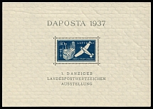 1937 Danzig Gdansk, Germany, Airmail, Souvenir Sheet (Mi. Bl 2 a, CV $70, MNH)