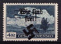 1939 4k Moravia-Ostrava, Bohemia and Moravia, Germany Local Issue (Mi. 24A, Type II, CV $590, MNH)