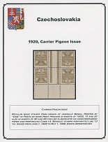 The One Man Collection of Czechoslovakia - Carrier Pigeon issue - EXHIBITION STYLE COLLECTION: 1920, over 370 mint and used (82 with various cancellations) stamps, including 11 imperforate varieties, 22 tete-beche pairs, numerous …