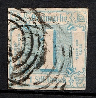 1859-60 1s Thurn und Taxis, German States, Germany (Mi. 15, Sc. 10, Canceled, CV $50)