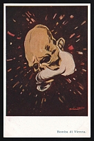 1914-18 'Vienna Bomb' WWI European Caricature Propaganda Postcard, Europe