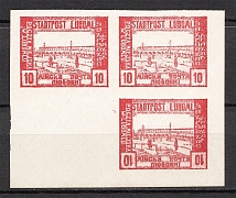 1919 Ukraine Liuboml Block Tete-beche `10` (CV $75, MNH)
