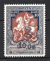 1920 100r on 10k Armenia on Semi-Postal Stamp, Russia Civil War (Forgery of Sc. 265, CV $110, MNH)