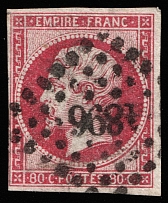 1860 80c France (Mi 16c, Canceled, CV $70)
