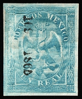 1864 1r Mexico, North America (Mi 20Ia, CV $140)