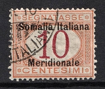 1906-08 10c Italian Somaliland, Italian Colonies, Official Stamp (Mi. 2, Canceled, CV $30)