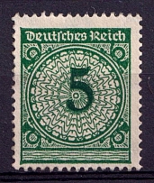 1923 5pf Weimar Republic, Germany (Mi. 339 P b, CV $90, MNH)