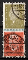 1932 Weimar Republic, Germany, Se-tenant, Zusammendrucke (Mi. S 46, Canceled, CV $30)