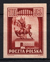 1945 1zl Republic of Poland (Fi. 363 z1 P5, Proof, Signed, MNH)